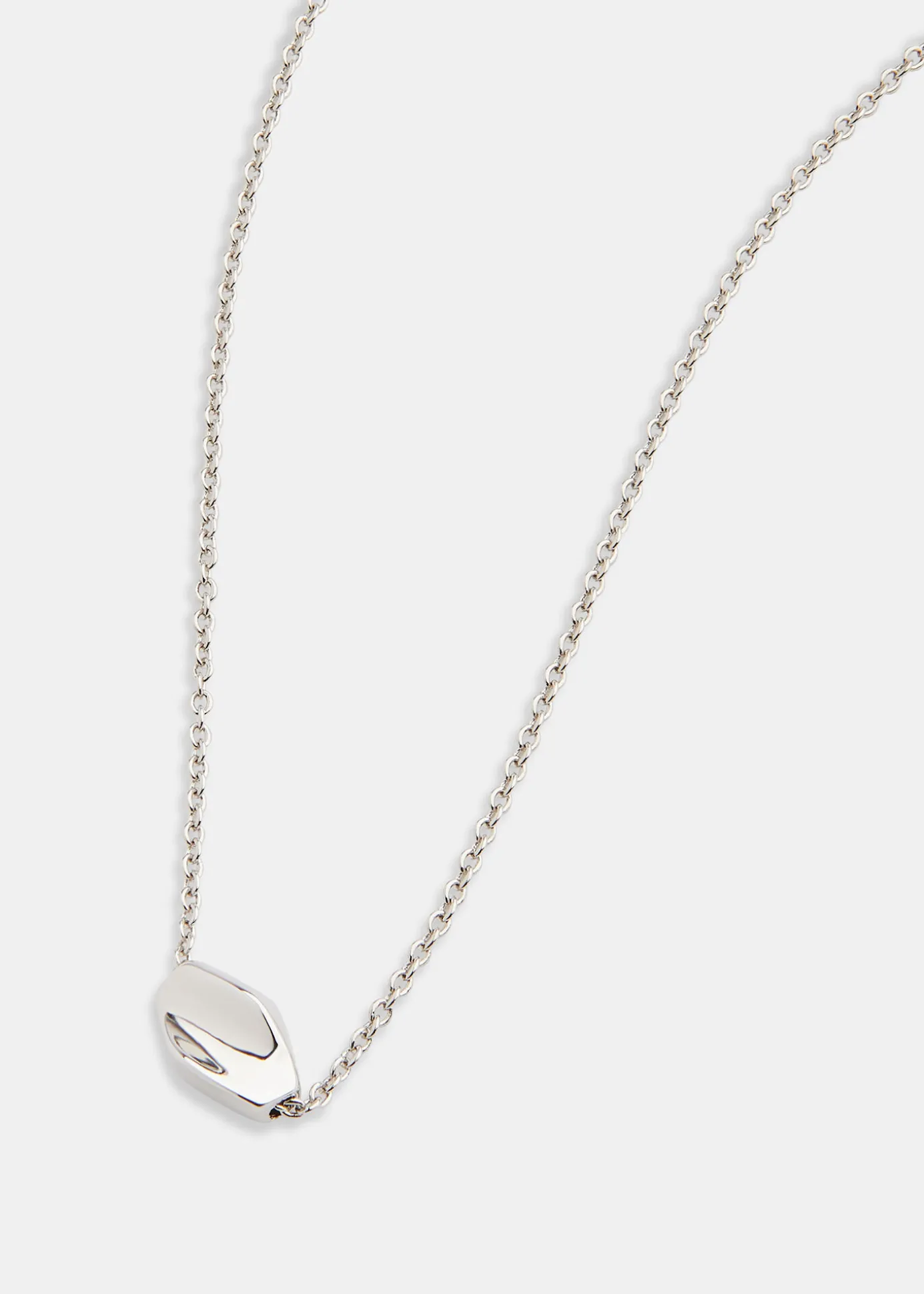 Silver Bead Pendant Necklace