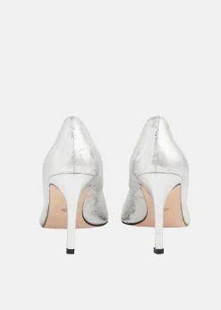 Silver Corie Textured Heeled Pump
