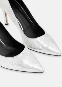 Silver Corie Textured Heeled Pump