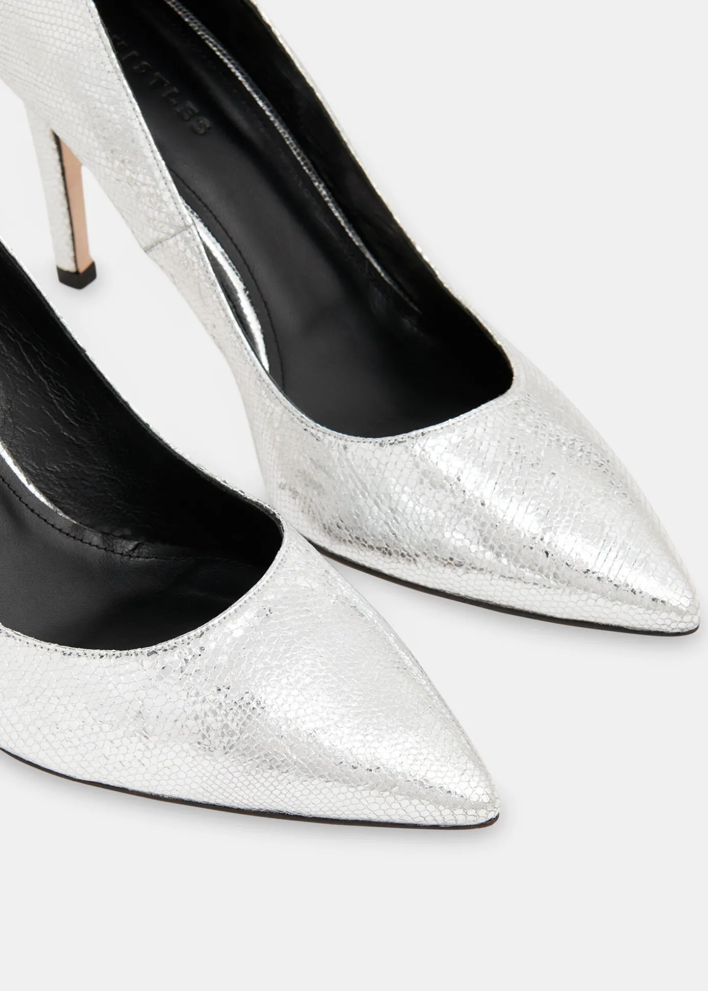 Silver Corie Textured Heeled Pump