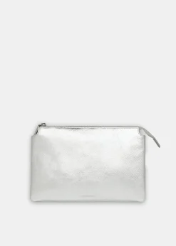Silver Elita Double Pouch Clutch