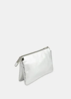 Silver Elita Double Pouch Clutch