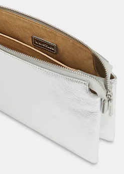 Silver Elita Double Pouch Clutch