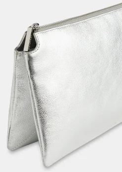 Silver Elita Double Pouch Clutch
