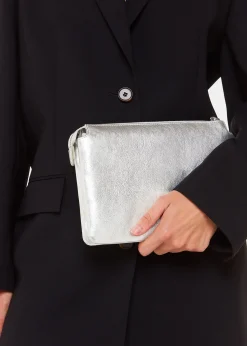 Silver Elita Double Pouch Clutch