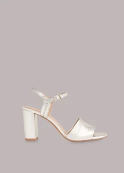 Silver Lilley High Block Heel Sandal