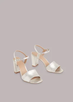 Silver Lilley High Block Heel Sandal
