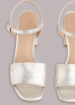 Silver Lilley High Block Heel Sandal