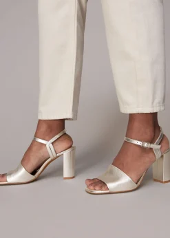 Silver Lilley High Block Heel Sandal