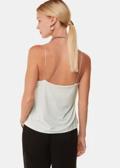 Silver Velvet Cowl Neck Cami Top