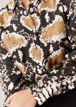 Snake Print Silk Snake Oversized Shirt