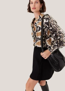 Snake Print Silk Snake Oversized Shirt