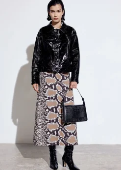 Snake Print Snake Print Midi Skirt