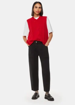 Solid Black Tessa Casual Trouser