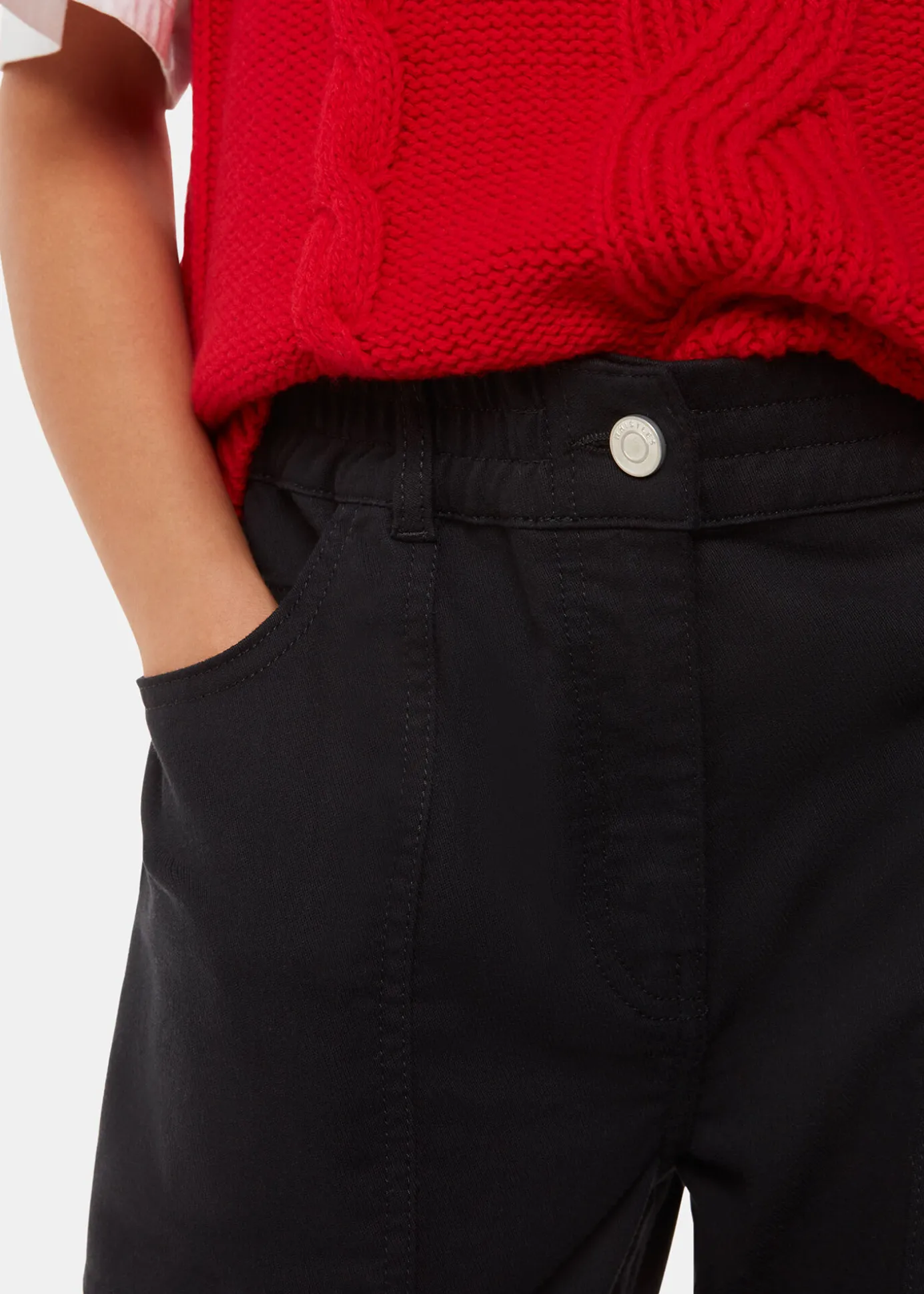 Solid Black Tessa Casual Trouser