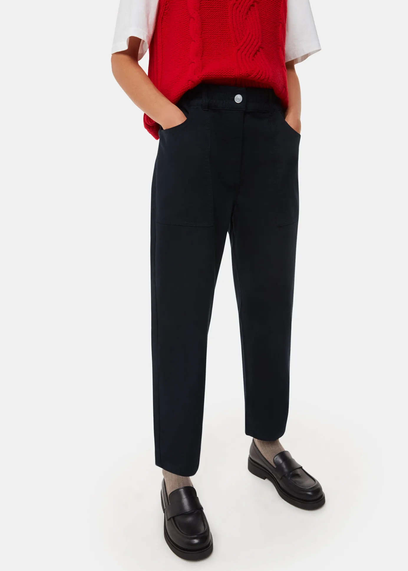 Solid Black Tessa Casual Trouser