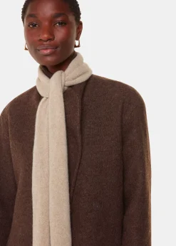 Taupe Cashmere Wool Blend Scarf