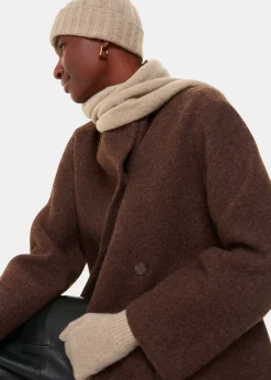 Taupe Cashmere Wool Blend Scarf