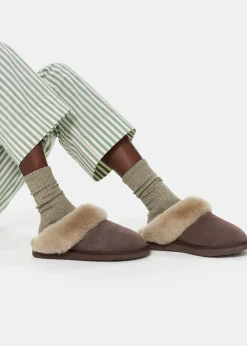Taupe Emilia Cuff Slipper