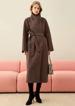 Taupe Morgan Funnel Neck Coat
