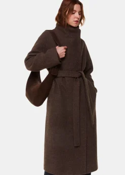 Taupe Morgan Funnel Neck Coat