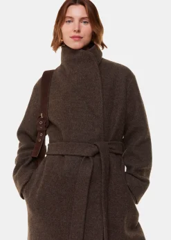 Taupe Morgan Funnel Neck Coat
