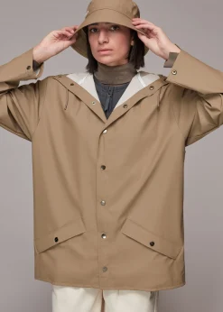 Taupe Rains Hooded Jacket