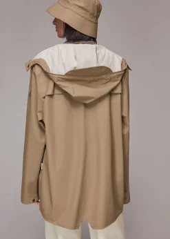 Taupe Rains Hooded Jacket