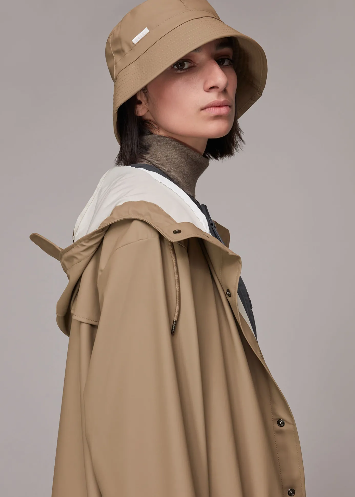 Taupe Rains Hooded Jacket