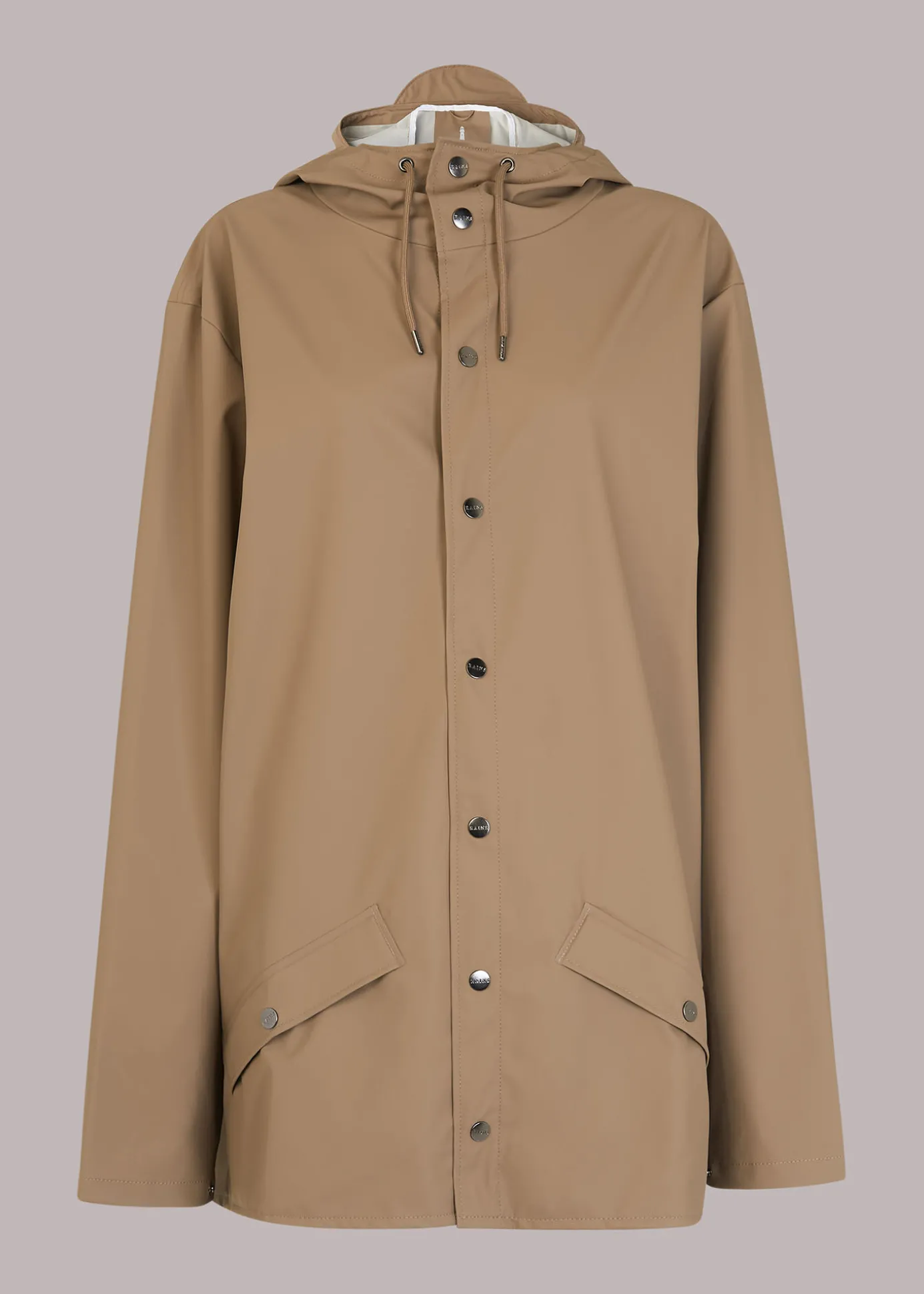 Taupe Rains Hooded Jacket