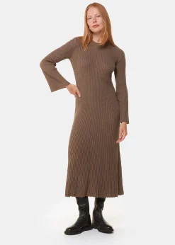 Taupe Willow Ribbed Knit Dress