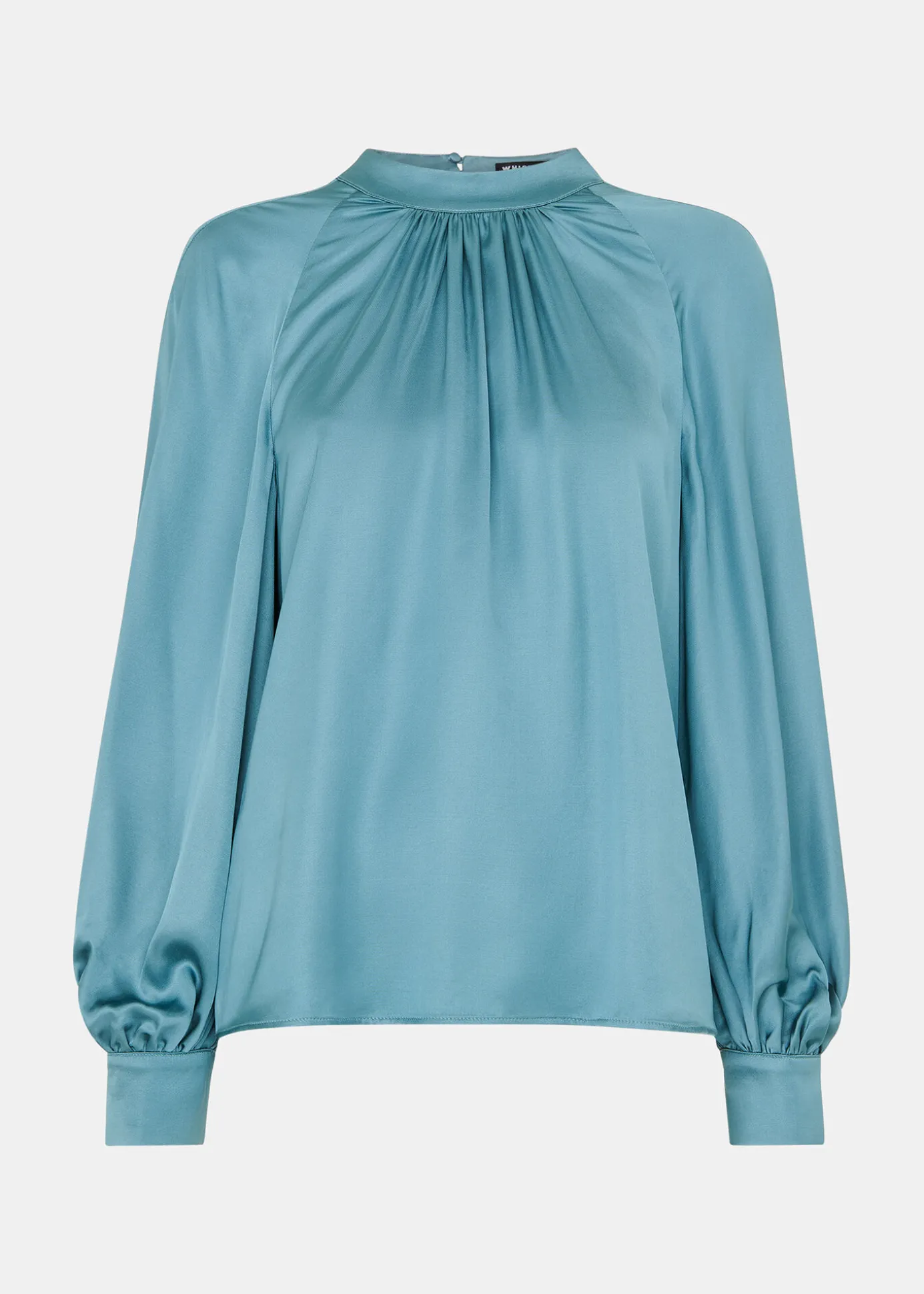 Teal Lea Satin Blouse