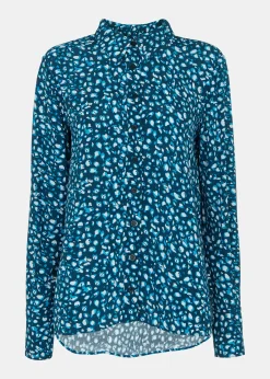 Teal Pastel Leopard Print Shirt