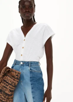 White Aubrie Button Through Top