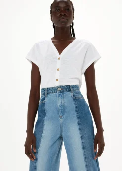 White Aubrie Button Through Top