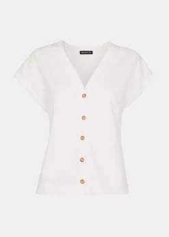 White Aubrie Button Through Top