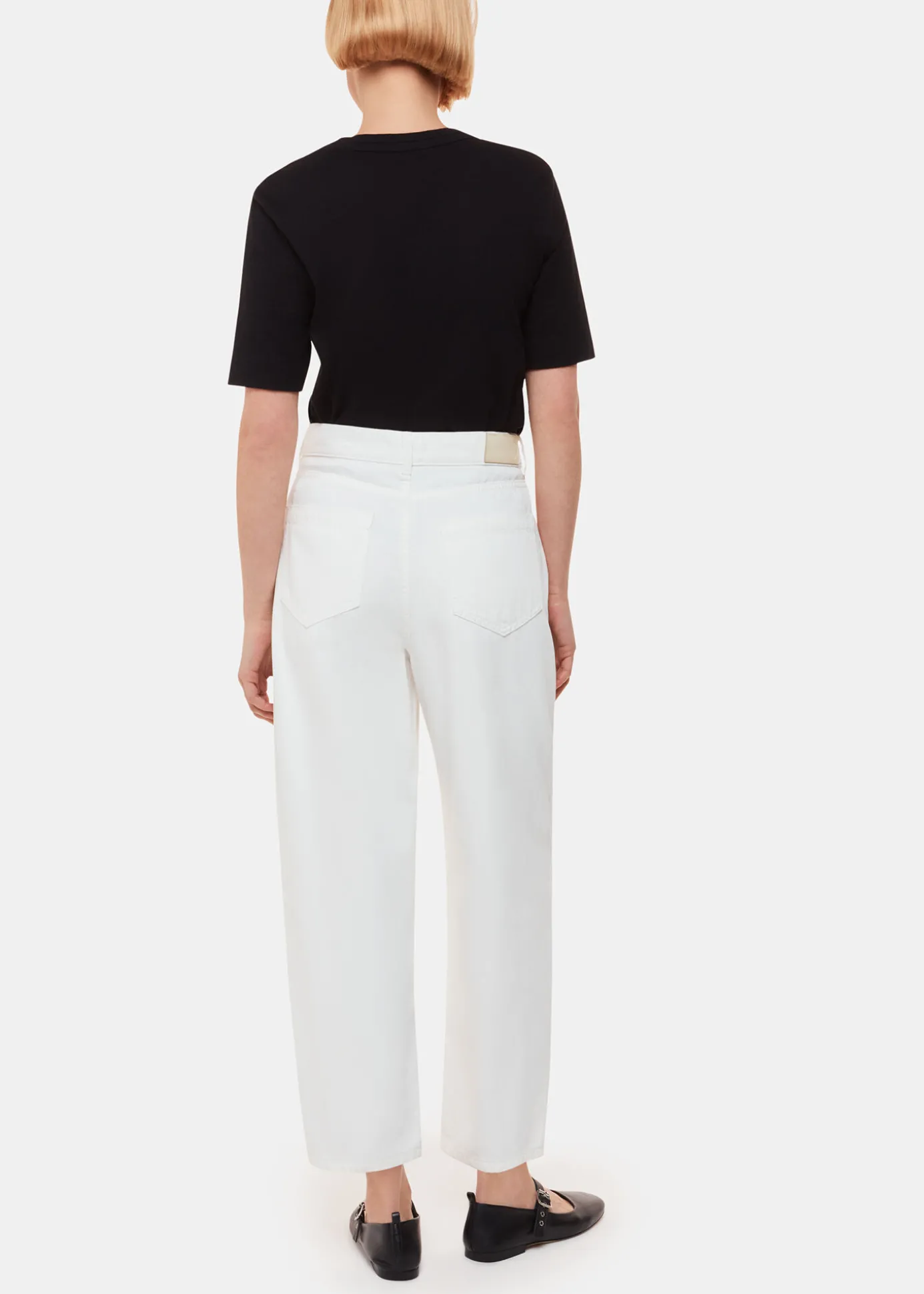White Authentic Barrel Leg Jean
