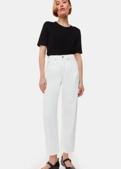 White Authentic Barrel Leg Jean