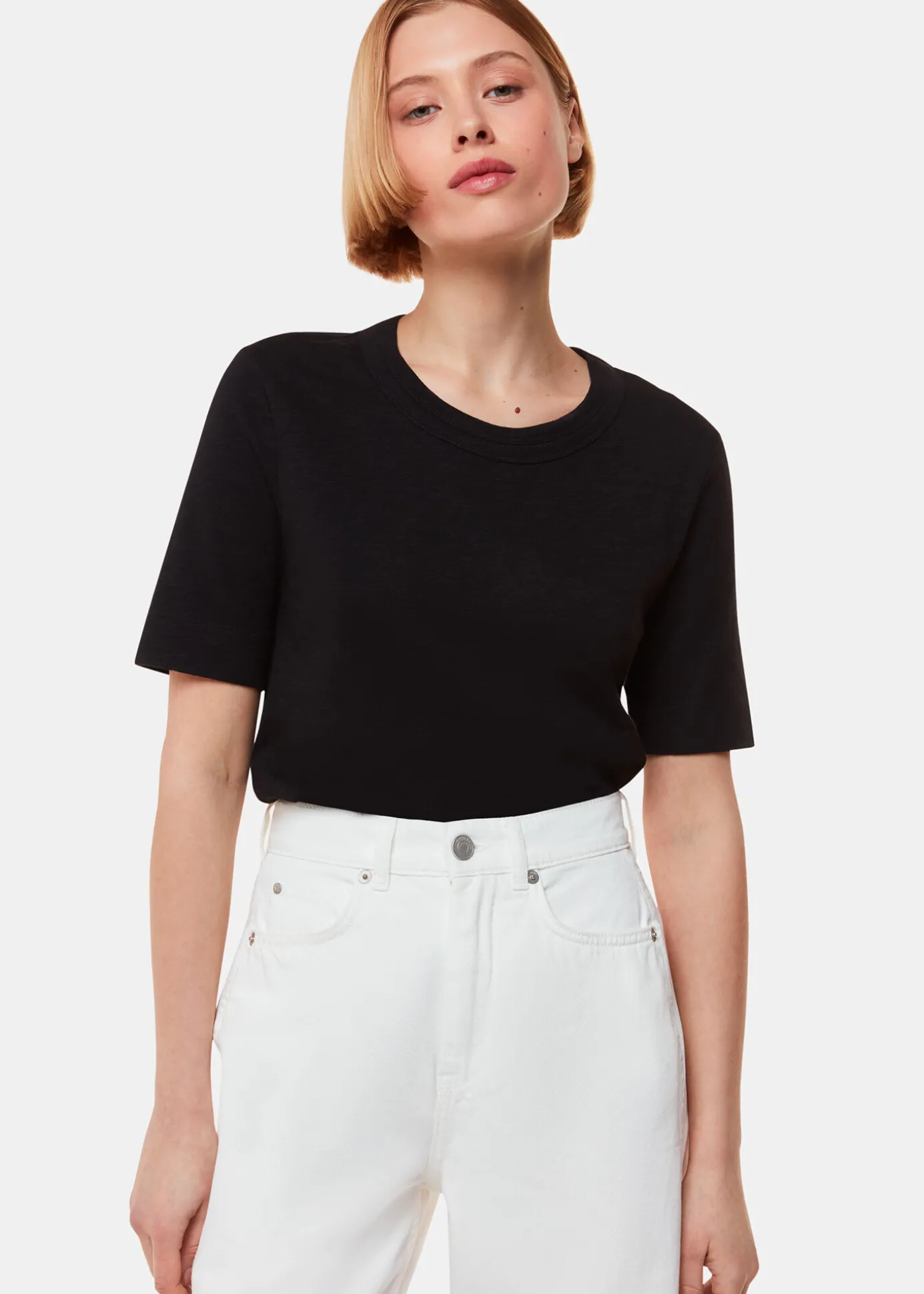 White Authentic Barrel Leg Jean