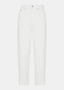White Authentic Barrel Leg Jean