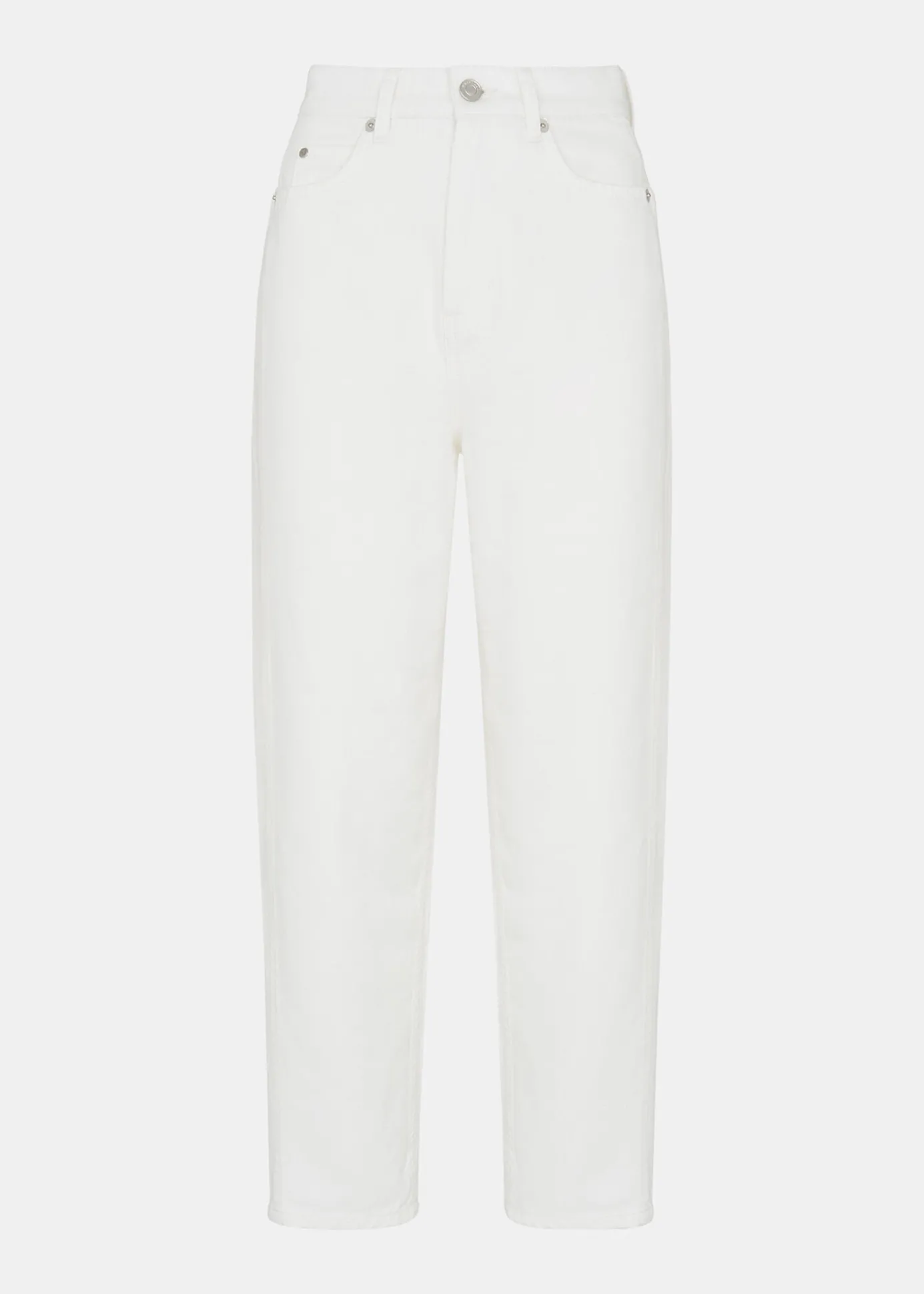 White Authentic Barrel Leg Jean