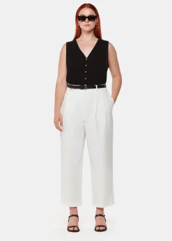 White Bethany Barrel Leg Trouser