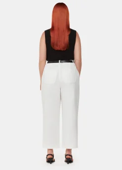 White Bethany Barrel Leg Trouser