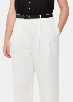 White Bethany Barrel Leg Trouser