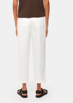 White Bethany Barrel Leg Trouser