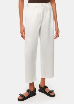 White Bethany Barrel Leg Trouser
