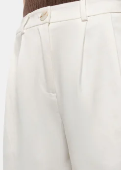 White Bethany Barrel Leg Trouser