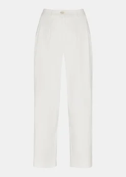 White Bethany Barrel Leg Trouser