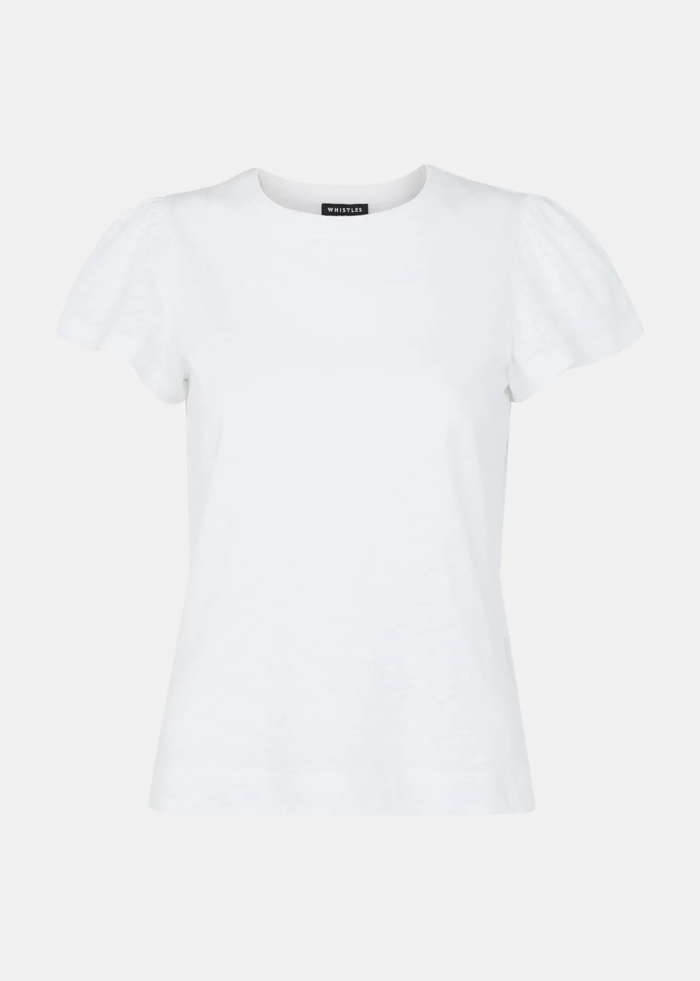 White Cotton Frill Sleeve T Shirt
