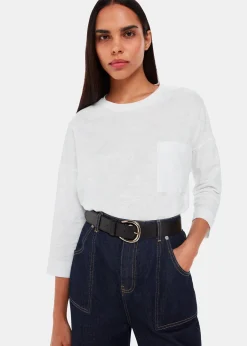 White Cotton Patch Pocket Top
